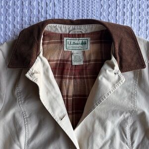 L.L. Bean Adirondack Barn Coat Women’s XXL Stone Canvas Corduroy Plaid Flannel